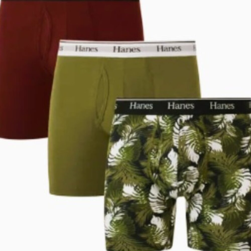 NWT 3PK Hanes Stretch Boxer Briefs M